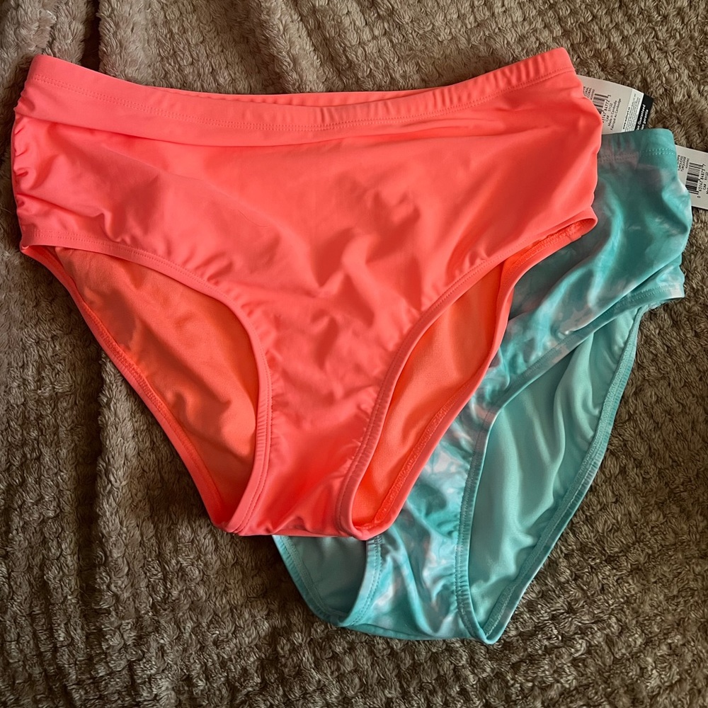 BNWT Women’s Plus 1XL Bathing Suit Bottoms - High Waisted Pink